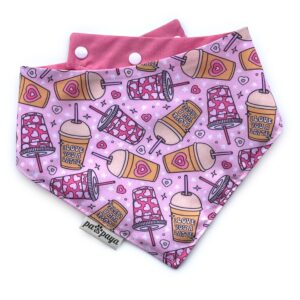 Funny Iced Coffee Cups And Latte Pink Reversible Bandana