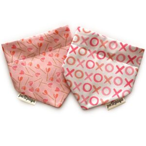 XOXO Valentines And Pink Lollipop Hearts Reversible Bandana